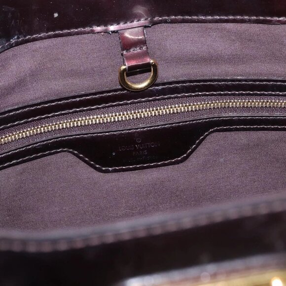 LOUIS VUITTON Monogram Vernis Wilshire MM Hand Bag Amarante M91645 Auth 154842 - Picture 10 of 16